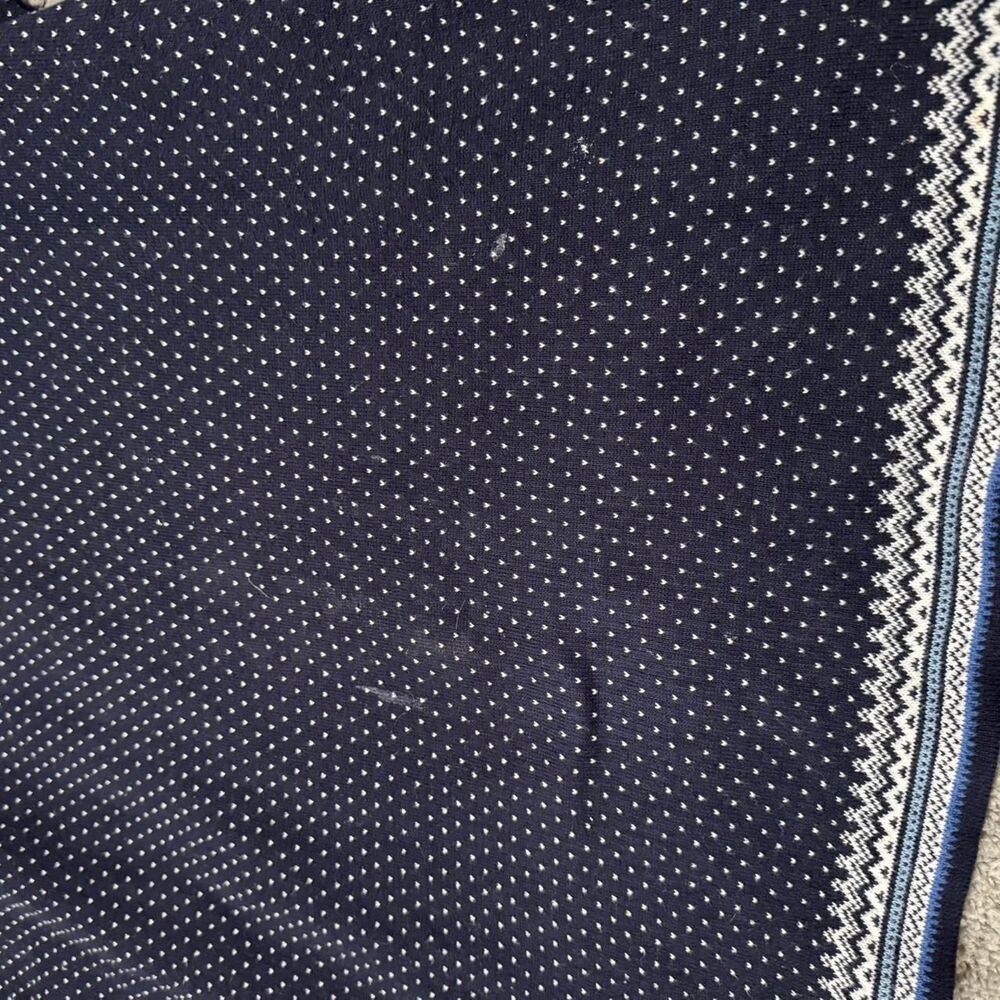 Skjaeveland Navy blue and white Norwegian knit sweater - Picture 4 of 7